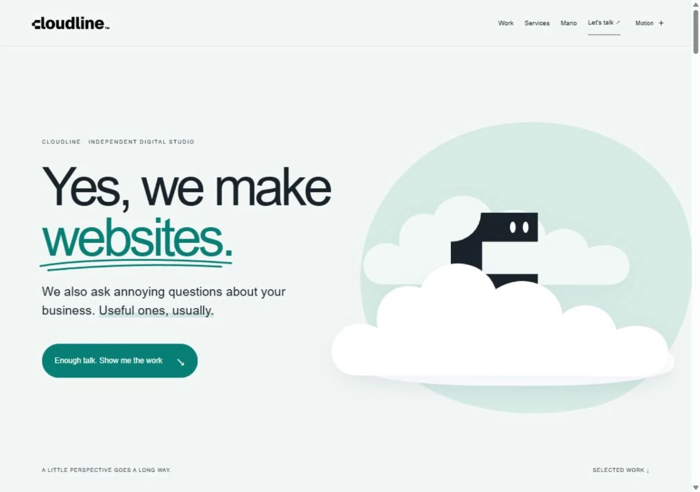 Cloudline Agency — actual desktop website capture