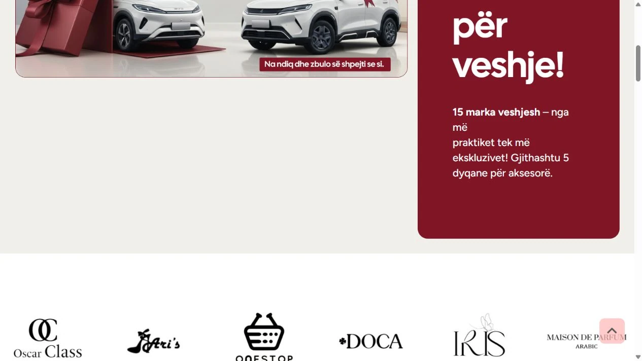 Fashion Gallery Tirana — actual website detail capture