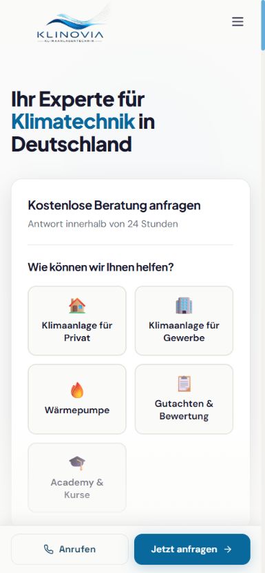 Step one: choose a service from five consultation options