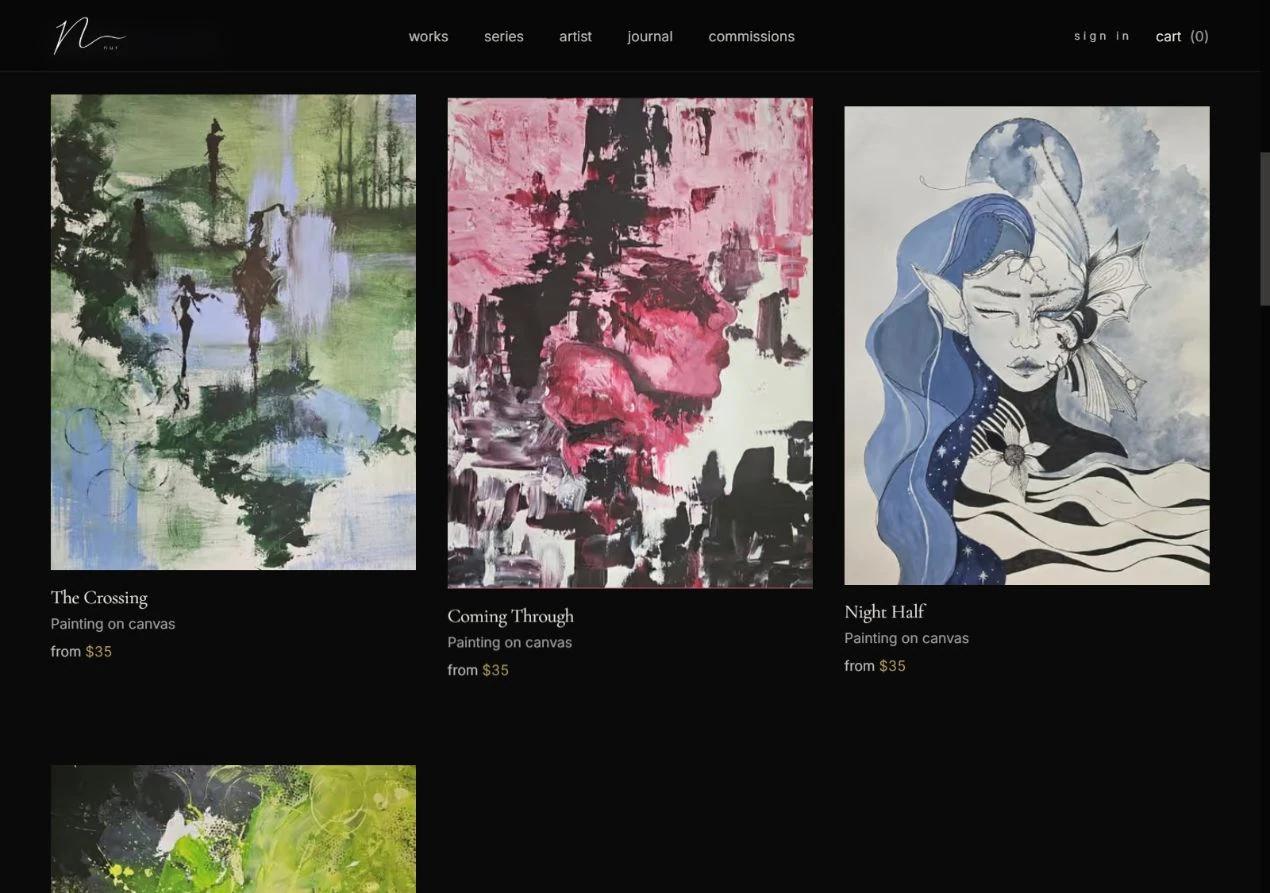 Nur — actual website detail capture
